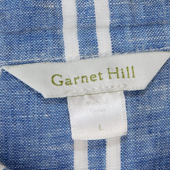 Garnet Hill Linen Long Sleeve Tunic | Blue & White Stripe | Sailor | EUC | Large - Picture 8 of 11